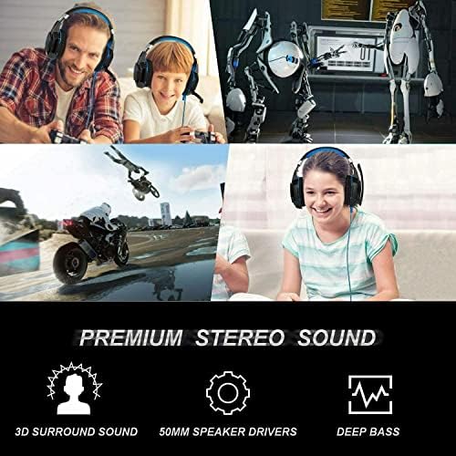 Детска стерео слушалки с микрофон за Xbox One/PS4, Режийни слушалки за КОМПЮТЪР с ниско басовым звук, конектор 3.5 мм, регулиране