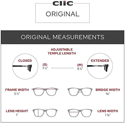 Магнитни очила за четене Clic, Компютърни Ридеры, Сменяеми лещи, Регулируеми лък тел, Оригинални, (S-M, Прозрачни,