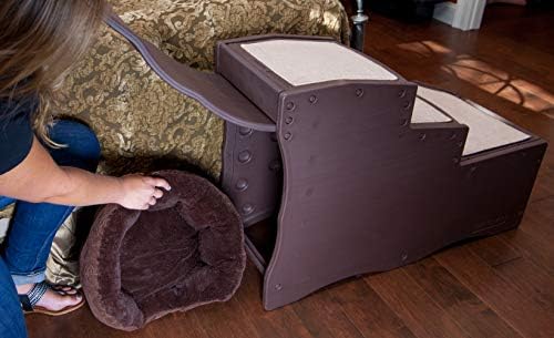 Пет Gear Лека Приставная стълби за котки / Кучета, се регулира от двете страни на леглото, Подвижни Пере килими,