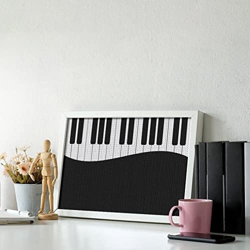 Черно-Бели Клавиши на Пиано Диамантена Живопис Комплекти 5D направи си САМ Пълна Тренировка Планински Кристал Изкуство