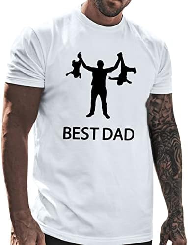 ZDFER Мъжки Тениски с Принтом Ден на бащата, Фитнес, Улични Спортни Блузи с Къс Ръкав, Ежедневни Hoody, Тениска