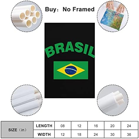 Флаг на Бразилия Печатна Картина на Стенно Изкуство, Съвременно Произведение, Вертикална Подвесная Картина