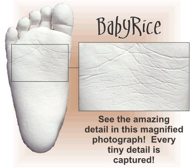 Комплект за детска леене BabyRice / 14,5x8,5 от махагон / Рамка със Златни покритие / Бяла планина, на 4 дупки /