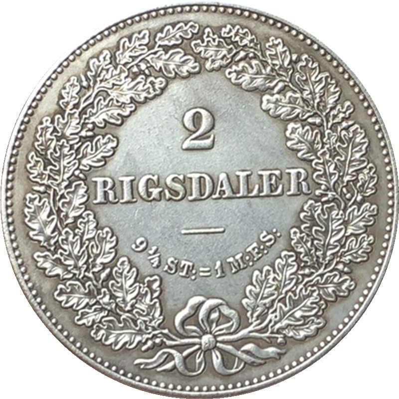 1868 Датски Медни монети със сребърно покритие Антични Монети Чуждестранни Възпоменателни монети, монети, Занаяти