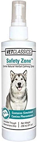 Успокояващ спрей Vet Classics Safety Zone за кучета, страдащи от безпокойство – Билков успокояващ спрей от