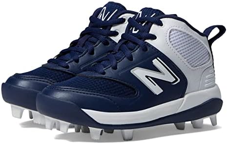 Бейзболна обувки New Balance Boy ' s 3000 V6 с гумена формовкой, Тъмно синьо / Бяло, за дете на 1.5 години