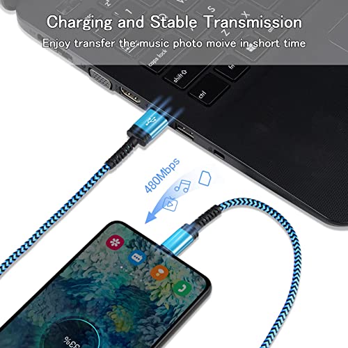 USB кабел C, За Бързо зареждане, 2, 3 метра Кабел Type C, Сплетен Кабел, Зарядно Устройство за телефон с Android, Samsung Galaxy