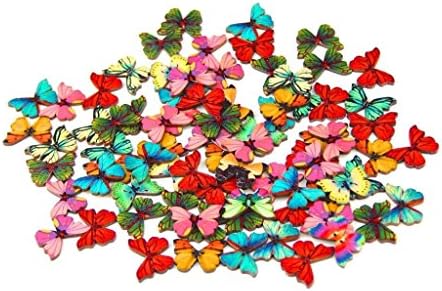 Копчета-Пеперуди La Tartelette-Копчета от Смесена дървесина За Шиене, Scrapbooking, във формата на цветя, 2 дупки, Дърво,