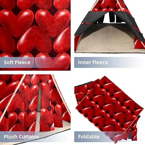 Морско Свинче Убежище Къща Легло, 3D Сърце Червено на Любовта Свети Валентин Модел на Заек Пещера, Протеин, Чинчила,