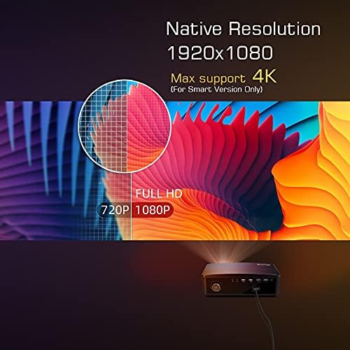 Дебел Пълна 4K 1920x1080P LCD 9,0 WiFi LED видео проектор за Домашно Кино в прожектор за Смартфон Таблет