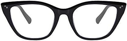 WANWAN Дамски очила Котешко око, антибликовая модни рамки, качествени ридеры с кутия пролетта панти
