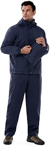 Мъжки дъждобран с дължина 33 000 Фута с Качулка, Водоустойчив Поръсване дрехи (яке и панталон)