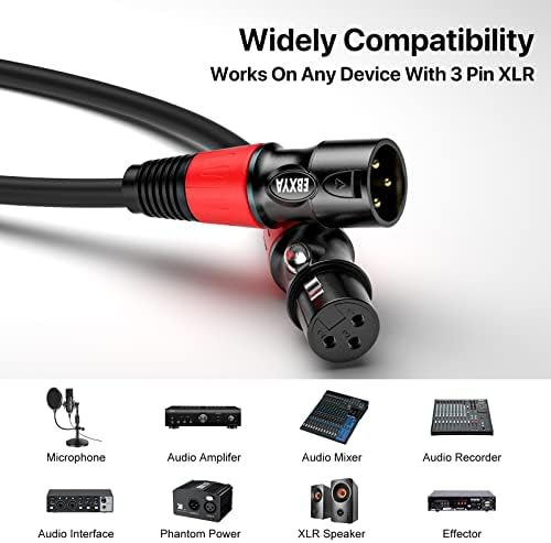 Кабели EBXYA XLR 50 фута на 2 опаковки - Стандартни Балансирани кабел за микрофон с XLR 3-контактни кабели за високоговорители