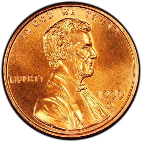 Цент Памет Линкълн 1999 година на издаване, не Обращающийся Монетен двор на САЩ
