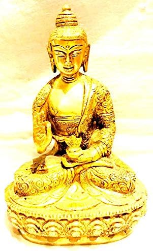 Робин Изнася Екзотична Индийска 8-Инчов Латунную Статуята На Буда