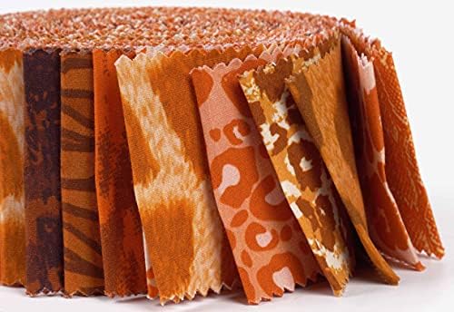 Soimoi, 40 бр., готови памучни тъкани с принтом животни, за капитониране, ленти за бродерия, 2,5x42 инча, jelly roll - оранжев