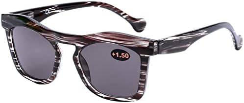 Слънчеви Очила за Четене AQWANO, Леки, Удобни и Модерни Очила За Четене, Извити Панти, Анти-UV400, Ридеры за Мъже И Жени