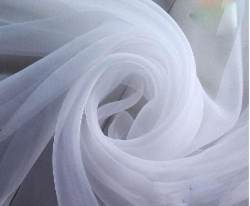 Бяла прозрачна шифоновая плат с ширина 60 см (5 фута) - идеален за перде панели и прикриване на сватби и светски събития (5
