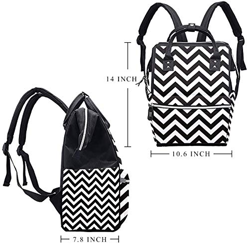 Уникален раница LORVIES с чанта за Памперси в Черна привлече диагонал Ивица, Многофункционална чанта за Голям Капацитет