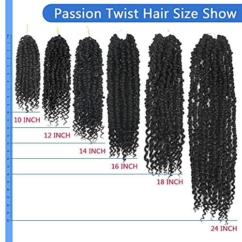 Косата Passion Twist 10 инча 8 Опаковки Предварително Усукани Косичек Passion Twist, Свързани с плетене на една