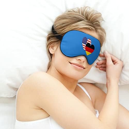 Германия Американския Флаг на Сърцето Маска За Сън с Козирка за Очи с Регулируема Каишка Превръзка на Очите, за да Пътуват