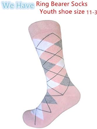 Мъжки памучни чорапи Triple M Plus розово на цвят, един размер подходящ за повечето мъже; Размер на чорап 10-13.
