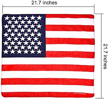 Maxdot Американски Флаг Кърпи Флаг на САЩ Превръзка На Главата си Шал Унисекс Каубойски Кърпи Патриотични Аксесоари