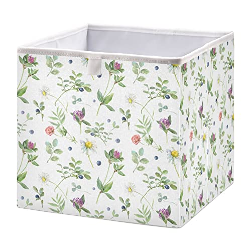 Кошница за съхранение на кубчета с акварельными цветя, Сгъваеми кутии за съхранение, Водоустойчив кош за играчки, Органайзер