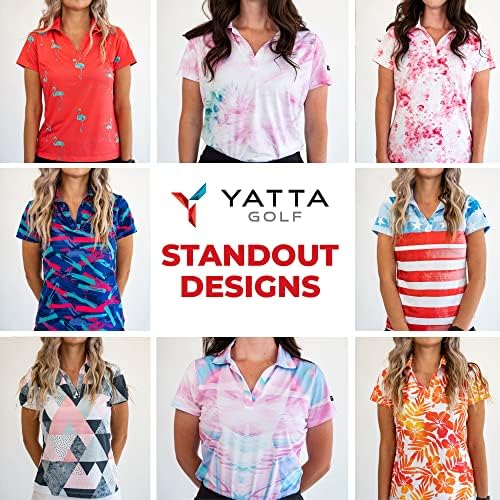 Жена топка за голф YATTA GOLF - Женски ризи от Премиум-клас, устойчиви на бръчки, влагоотводящие и с V-образно деколте