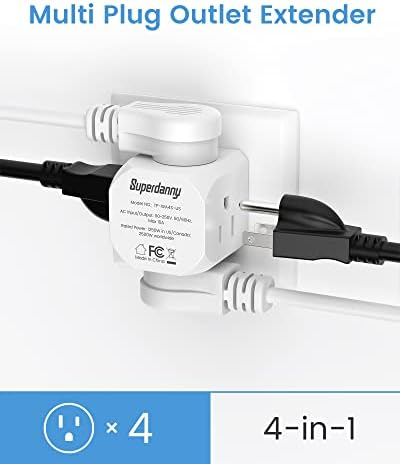 【2 Опаковки】 удължителен кабел за контакта, 5-Позиционен Ивица на контакти, Удължител за електрически контакти, 【3 опаковки】