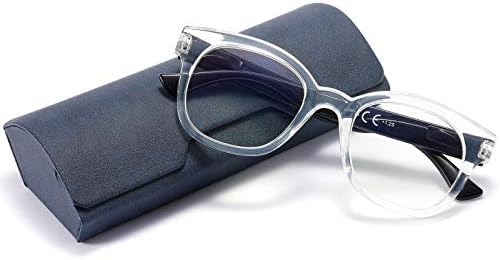 Извънгабаритни женски сини светозащитные очила за четене, стилни компютърни ридеры в ретро стил, които могат