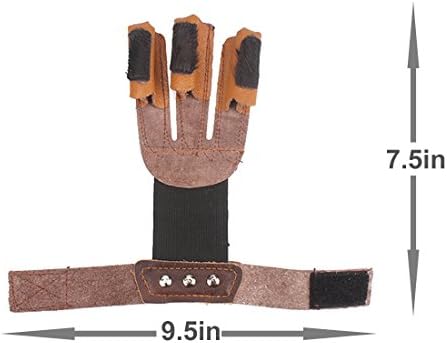Krayney Възрастни Младежки Кожени Ръкавици За Защита На Пръстите, Стрелба С Ловни Стреляне С Лък, Аксесоари