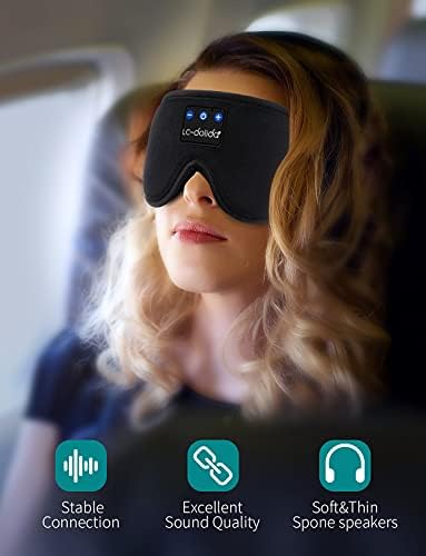 LC-dolida Маска за сън с Bluetooth-Слушалки Bluetooth Маска за сън Слушалки за сън, 3D Маска за очи за Сън Маска