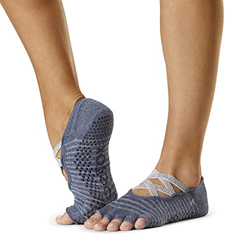 Чорапи за пилатес toesox Grip Barre – Нескользящие чорапи Elle с полупальцами за йога и балет