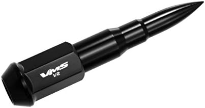VMS Racing 1/2-20 20PCS Ядки-уши от 112 мм стомана студено коване с черни продълговати куршуми от алуминий с ЦПУ, съвместими