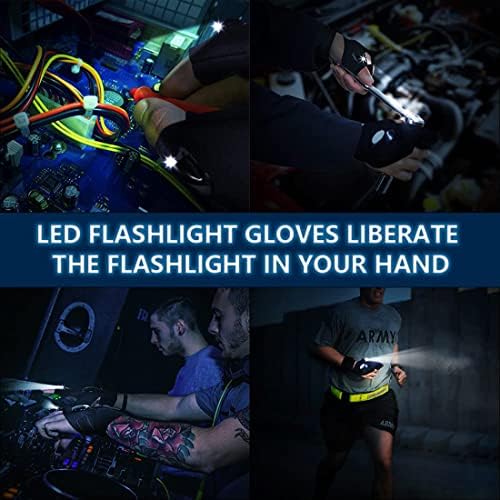 Еластични ръкавици с led фенерче за ремонт, Риболов, къмпинг, разходки в Тъмни места, 1 чифт Джаджи, Подаръци за