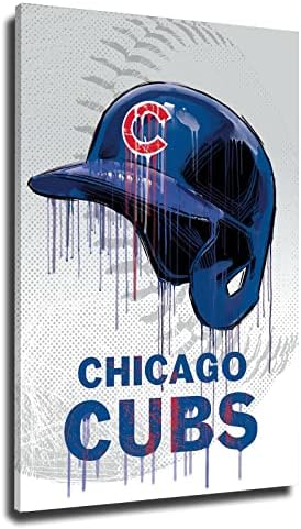 Чикаго Сити Бейзбол Плакат Печат на Платно, с монтиран на стената Арт Декор за Спалня Голяма Картина на Стенно Изкуство за