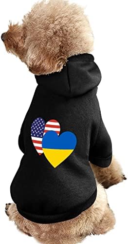 Украинско-Американски Флаг във формата на Сърце, едно Парче Костюм за Кучета, Подходящи за Домашни Любимци, Дрехи,