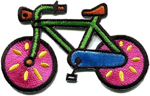Лот от 5 ретро велосипеди под наем колоездач на 70-те години на детски забавни бродирани апликации железни ивици