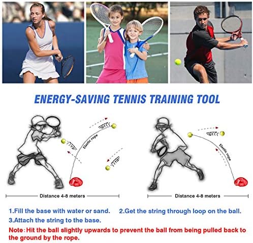 Тенис Треньор Teloon Solo Rebound Топка с Въжета за Самостоятелна тренировка по Тенис Тренировъчен инструмент,
