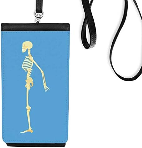 Илюстрация На Човешката Страничната Кост Телефон В Чантата Си Портфейл Окачен Мобилен Калъф Черен Джоба