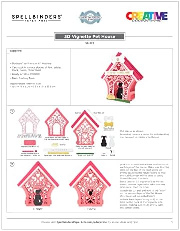 3D Винетка Spellbinders Къщичка за домашни любимци Беки Фик с Надпис на Штампах, ЕДНА