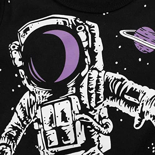 Тениски с кръгло деколте и дълги ръкави с Принтом Космонавта на Галактиката за по-малките Момчета и Момичета, на Коледа Риза