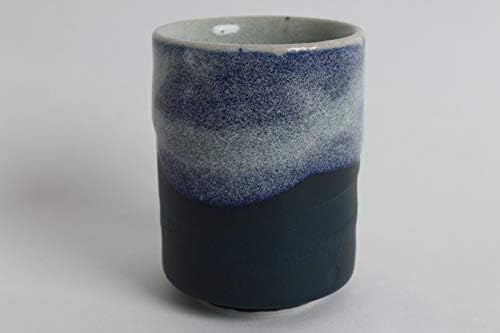 Mino фаянс Японска керамика Yunomi Chawan Чаена чаша С бели картофи глазура Лилав цвят Тъмно-Син цвят произведено в Япония