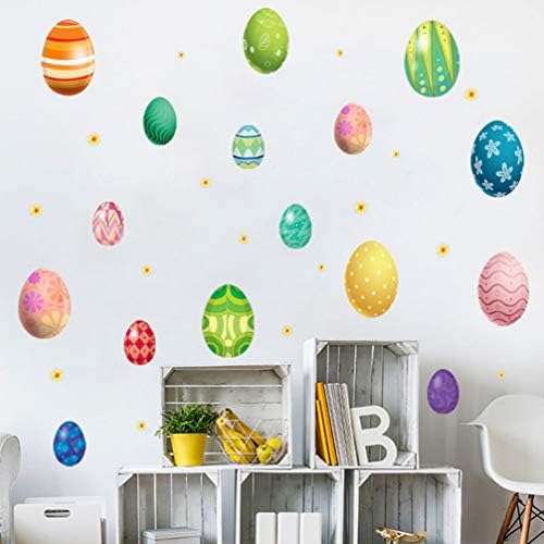 NUOBESTY Декор на Детска Стая на Великденски Яйца Стикери За Стена Великденски Яйца Стикер На Стената На Прозореца