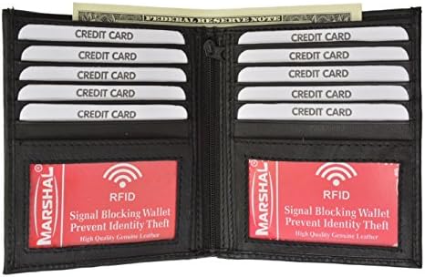RFID Заключване 2 ID Двойна Хипстерский Портфейл За Кредитни карти Премиум-клас от Овча кожа