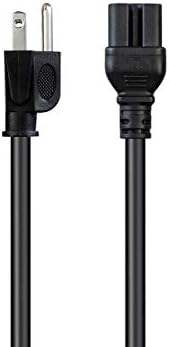 Мощен захранващ кабел Monoprice - 2 метра - Черно, NEMA 5-15 P в съответствие с IEC 60320 C15, 14AWG, 15A /1875 W, SJT,