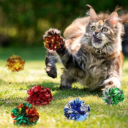 Silkfly 30 бр. Играчки-топки, за котки от Mylar, 2,36 Цветни Топки, за котки, Леки Топки за Дъвчене и преследването