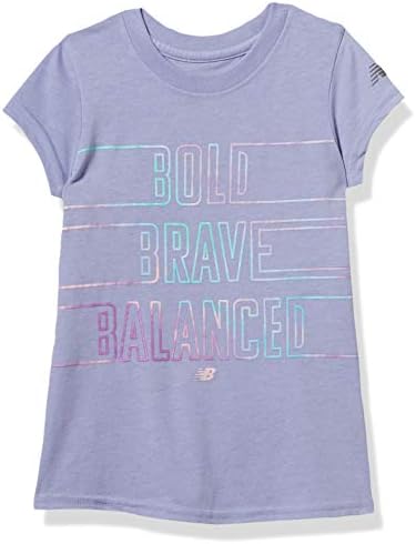 Тениска с графичен дизайн за момичета, New Balance с къс ръкав