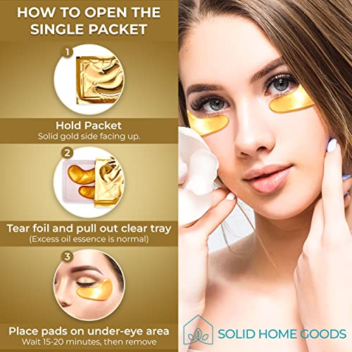 Златни петна Под очите SOLID HOME GOODS - 20 двойки - Маска за очи за лечение на отоци и тъмни кръгове – Изглеждат